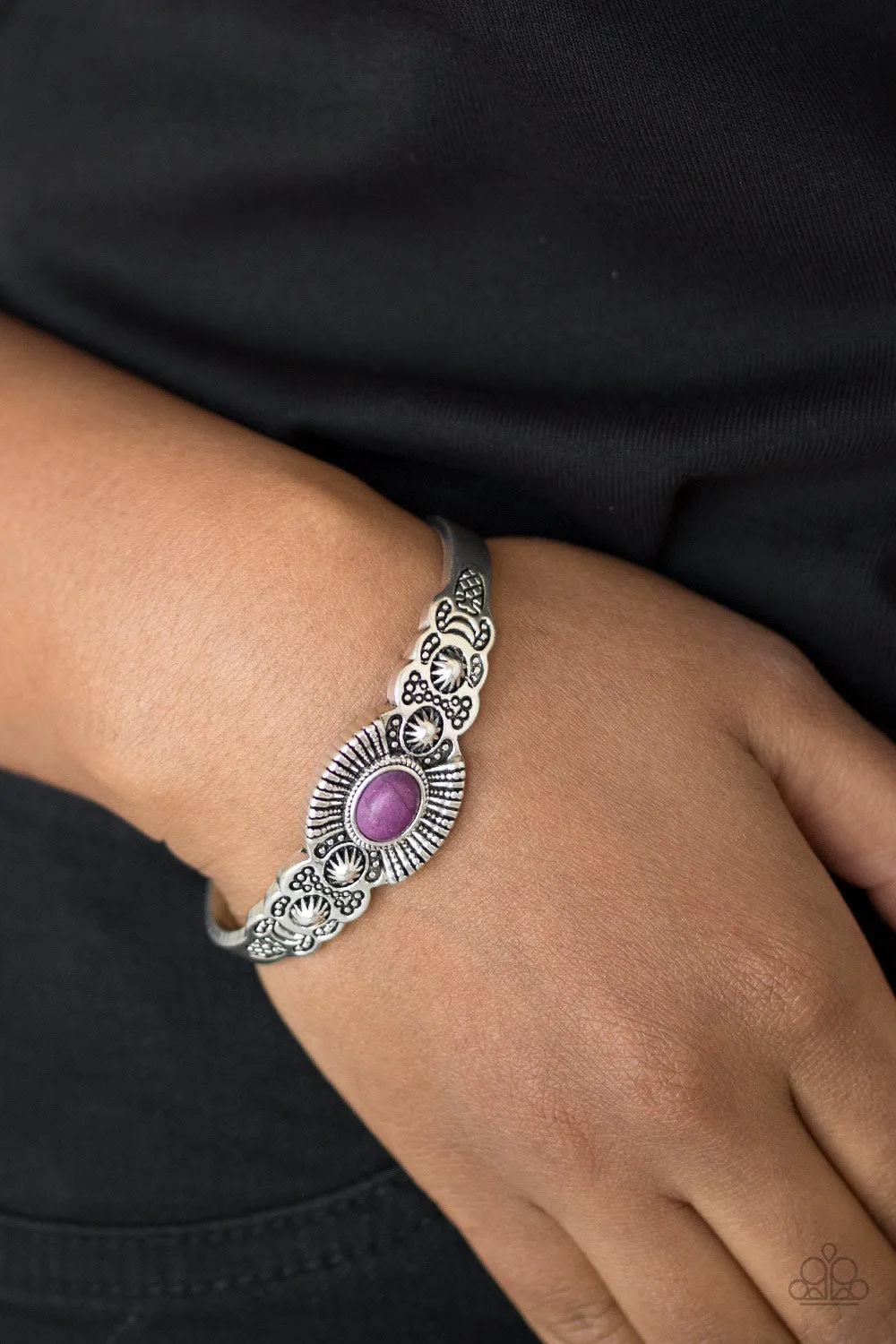 Paparazzi Bracelet ~ Wide Open Mesas - Purple