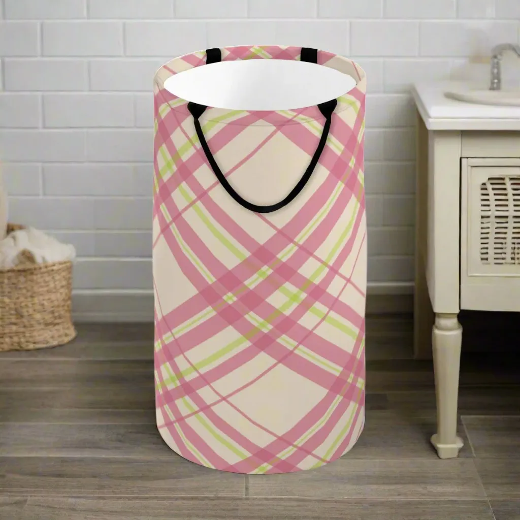 Pink & Green Fodlable Laundry Basket