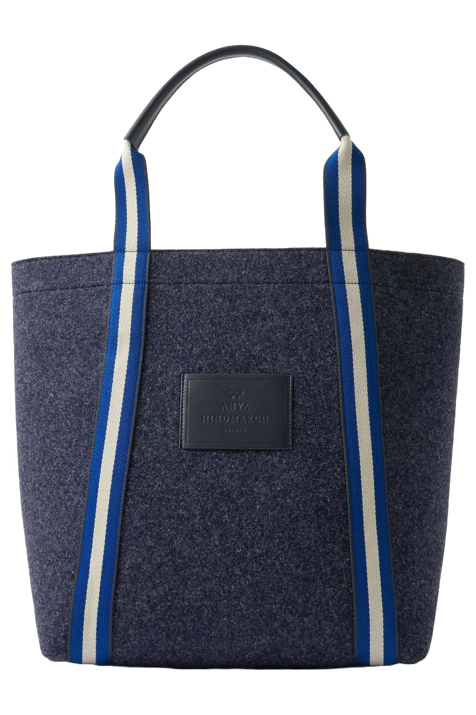 Pont Canvas-jacquard and Leather-trimmed Recycled Wool-felt Tote
