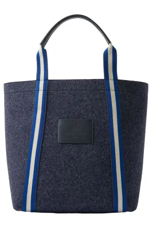 Pont Canvas-jacquard and Leather-trimmed Recycled Wool-felt Tote
