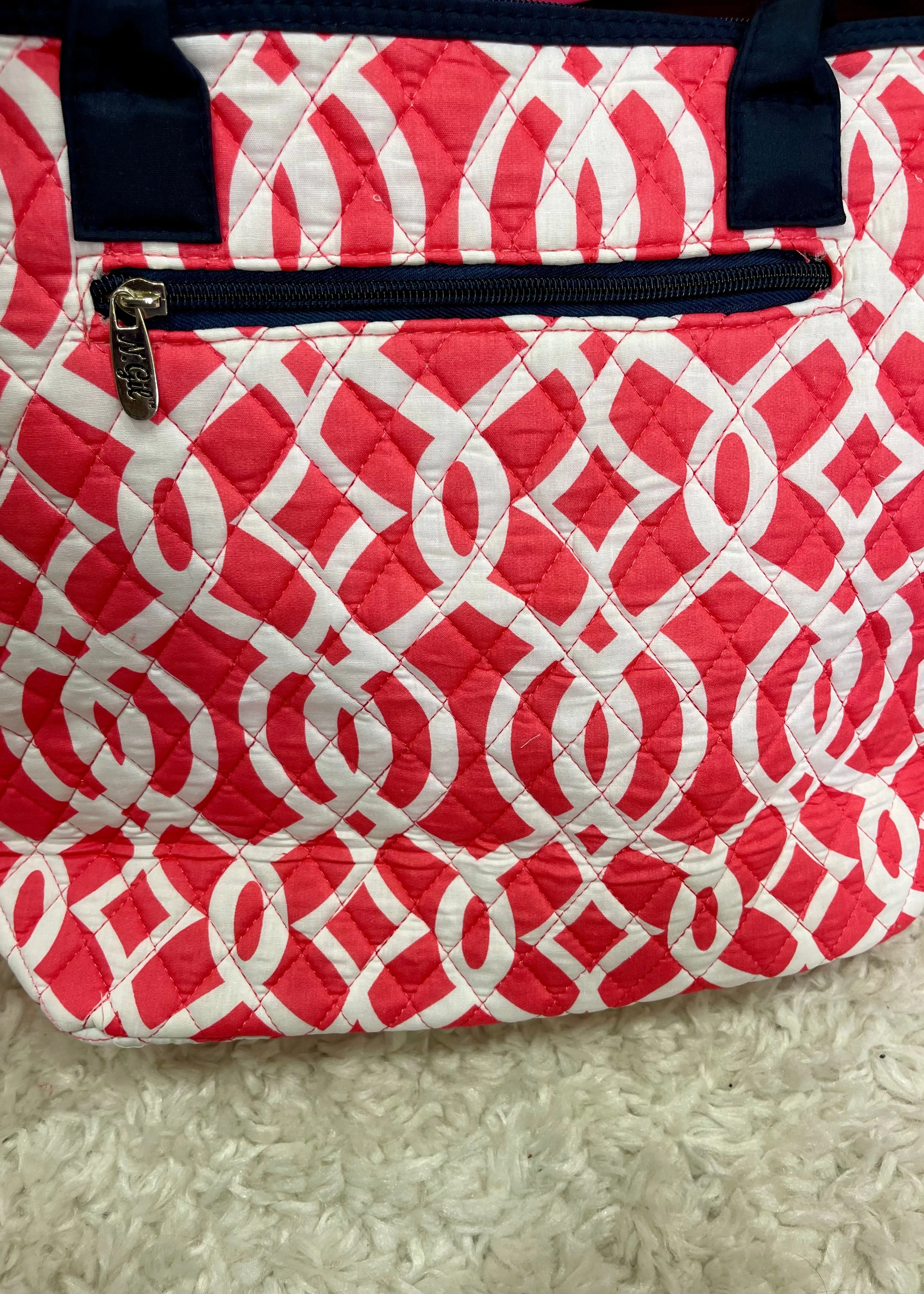 Quilted Tote - Coral Trellis - DOORBUSTER
