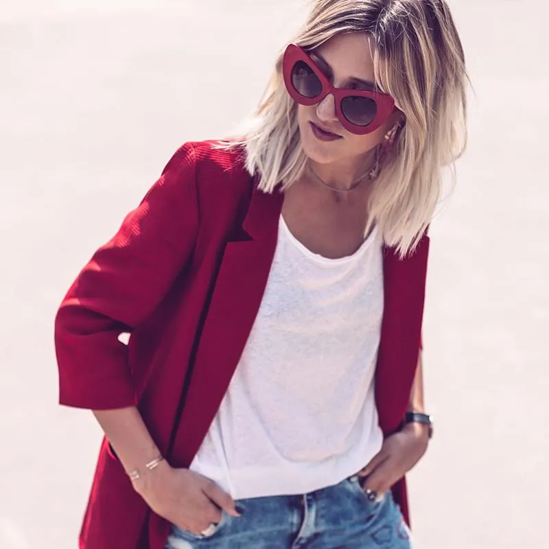 Retro Mod Super Trendy Women's Fashion Cat Eye Sunglasses