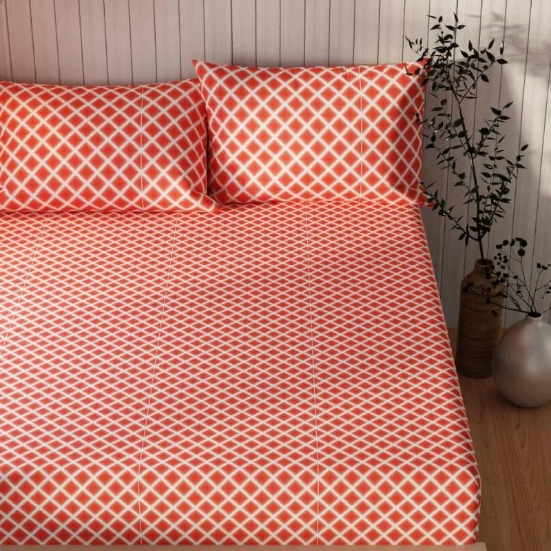 Rovaz Checkered Bedsheet - Red