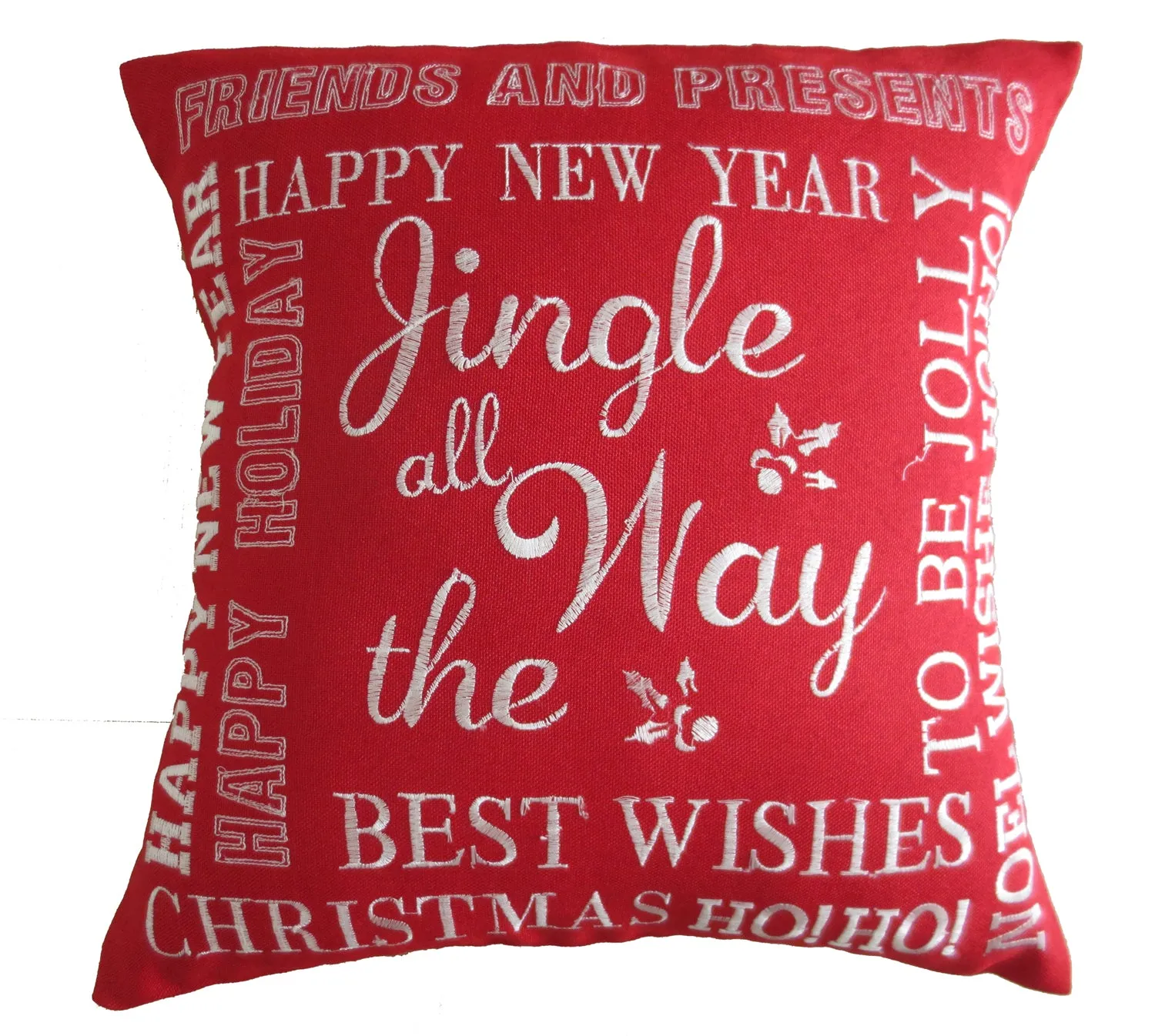 Seasonal Christmas Greeting Decorative Accent Throw Pillow
