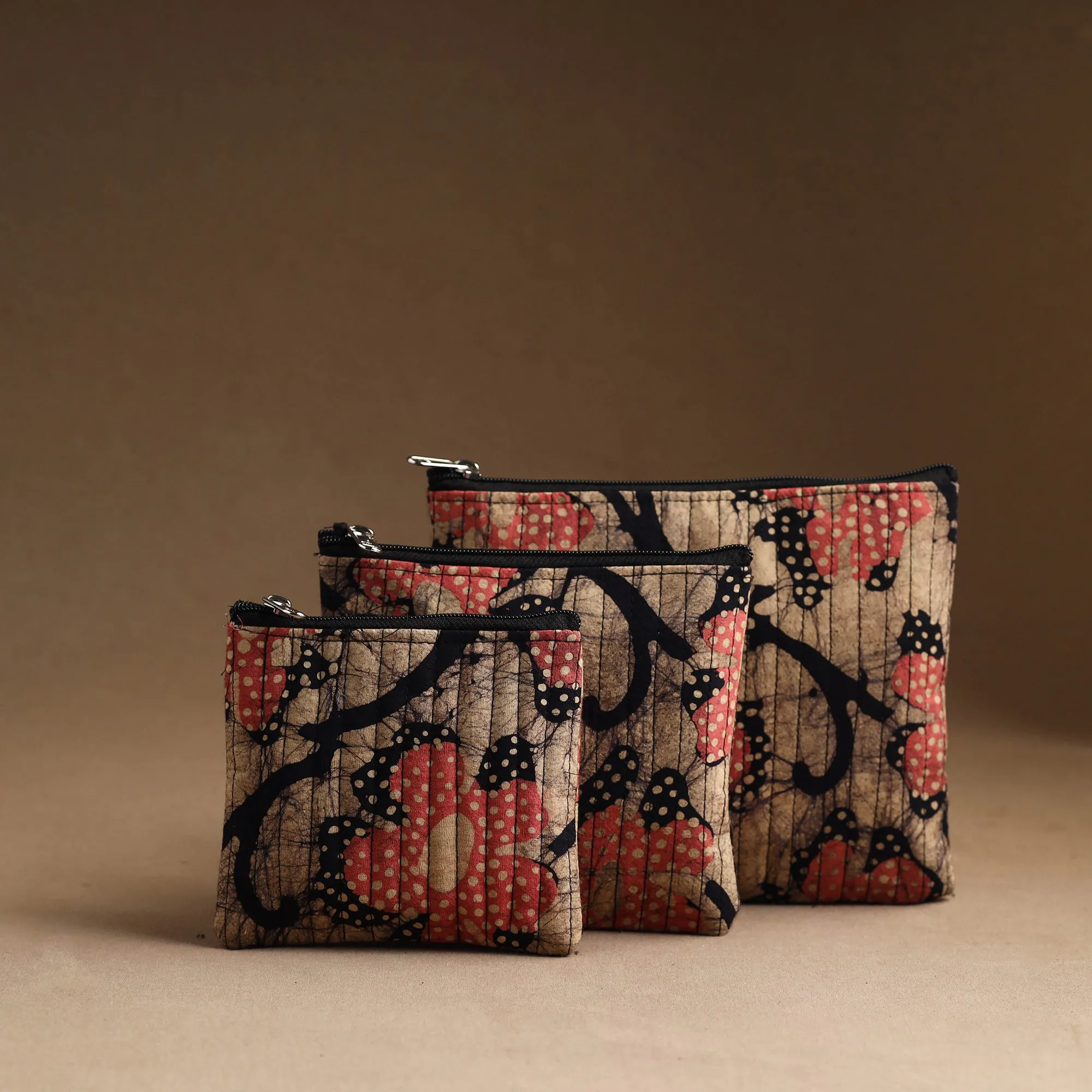 Set of 3 - Handmade Cotton Utility Pouches 06