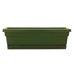 Southern Patio Dynamic Design 24″ Rolled Rim Window Box, Fern (24", Olive Green)
