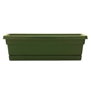 Southern Patio Dynamic Design 24″ Rolled Rim Window Box, Fern (24", Olive Green)