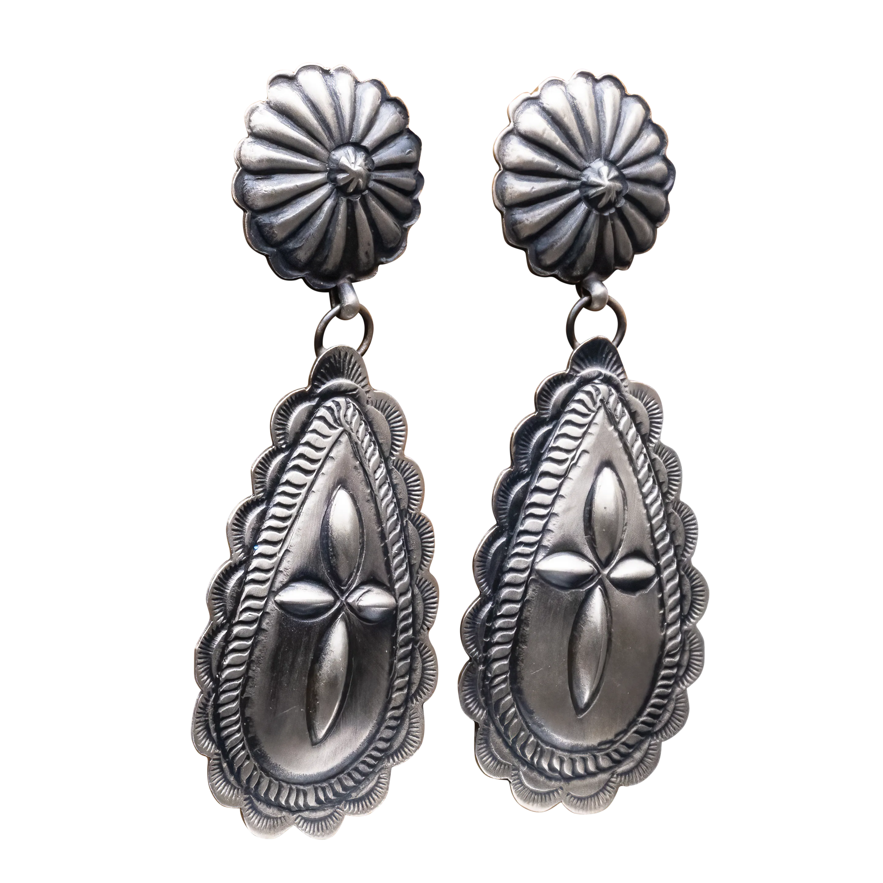 Sterling Silver Hand Stamped Earrings | Eugene Charley