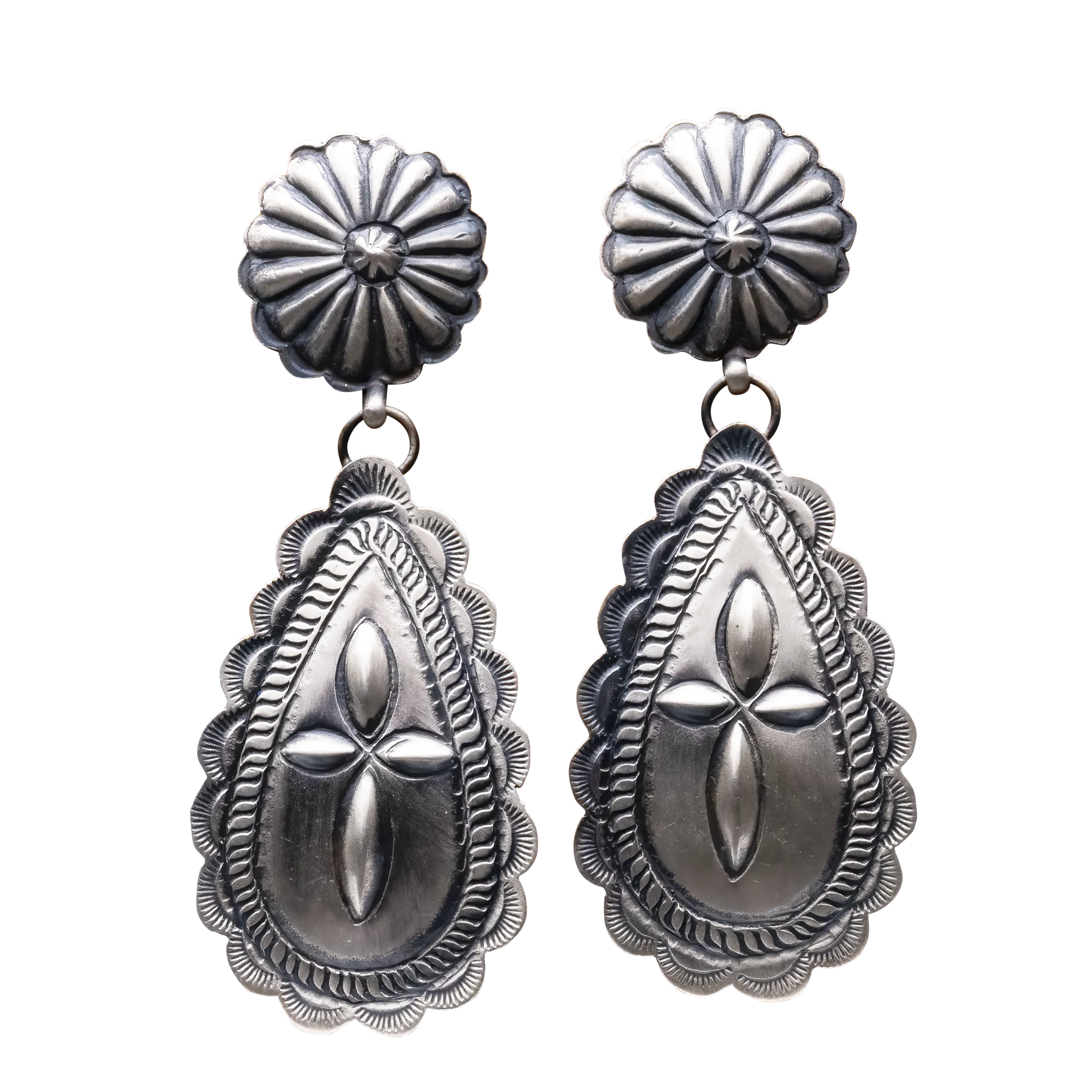 Sterling Silver Hand Stamped Earrings | Eugene Charley