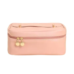 StitchesandTweed Rose Sakura Vegan Leather Travel Make Up Cosmetic Bag