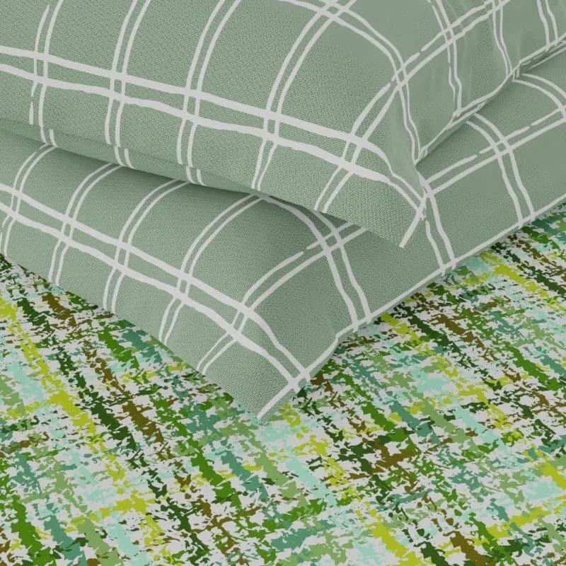 Susa Checkered Bedsheet - Green