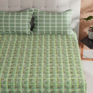 Susa Checkered Bedsheet - Green