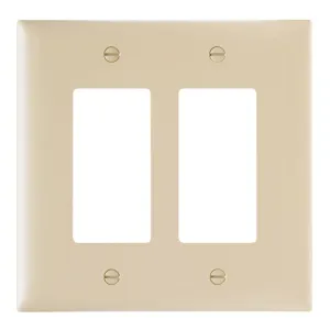 TradeMaster 2-Gang Junior Jumbo Decorator Wall Plate, Ivory