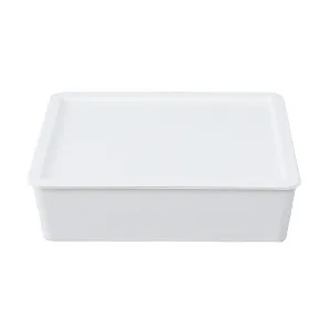 Urbane Home Multipurpose Sturdy Cloth Storage Box/Basket with Lid (White)