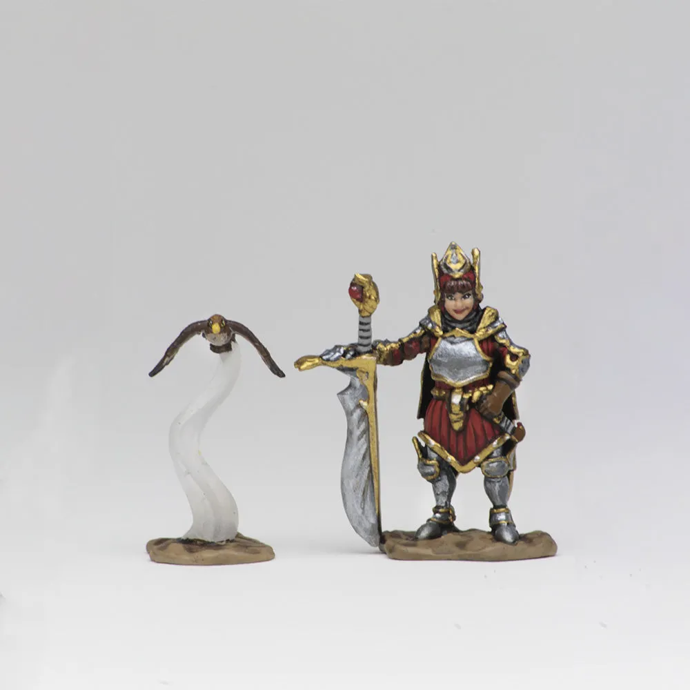 WizKids Wardlings RPG Figures: Girl Fighter & Hunting Falcon