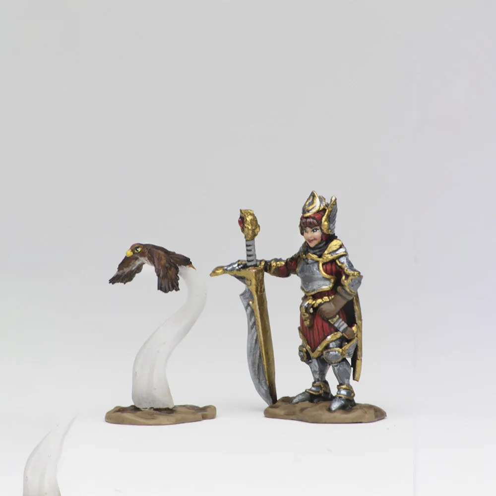 WizKids Wardlings RPG Figures: Girl Fighter & Hunting Falcon