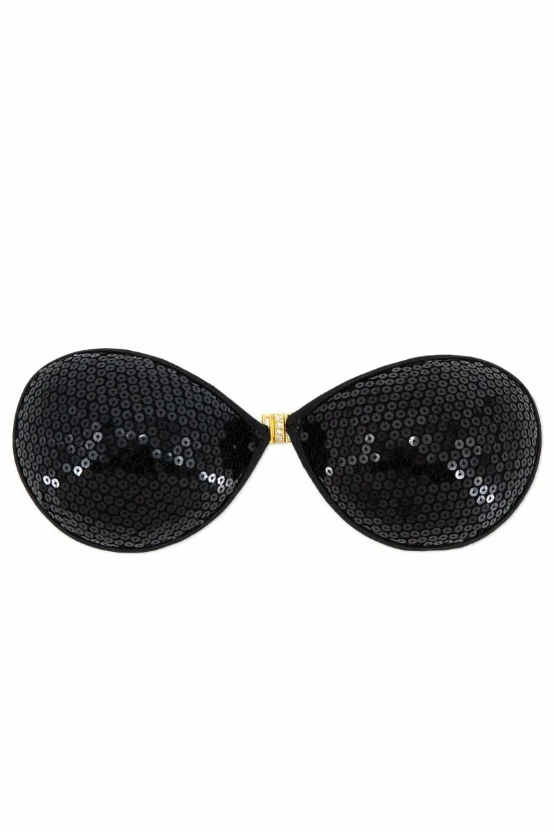 XB091 BK Sequin Adhesive Bra -