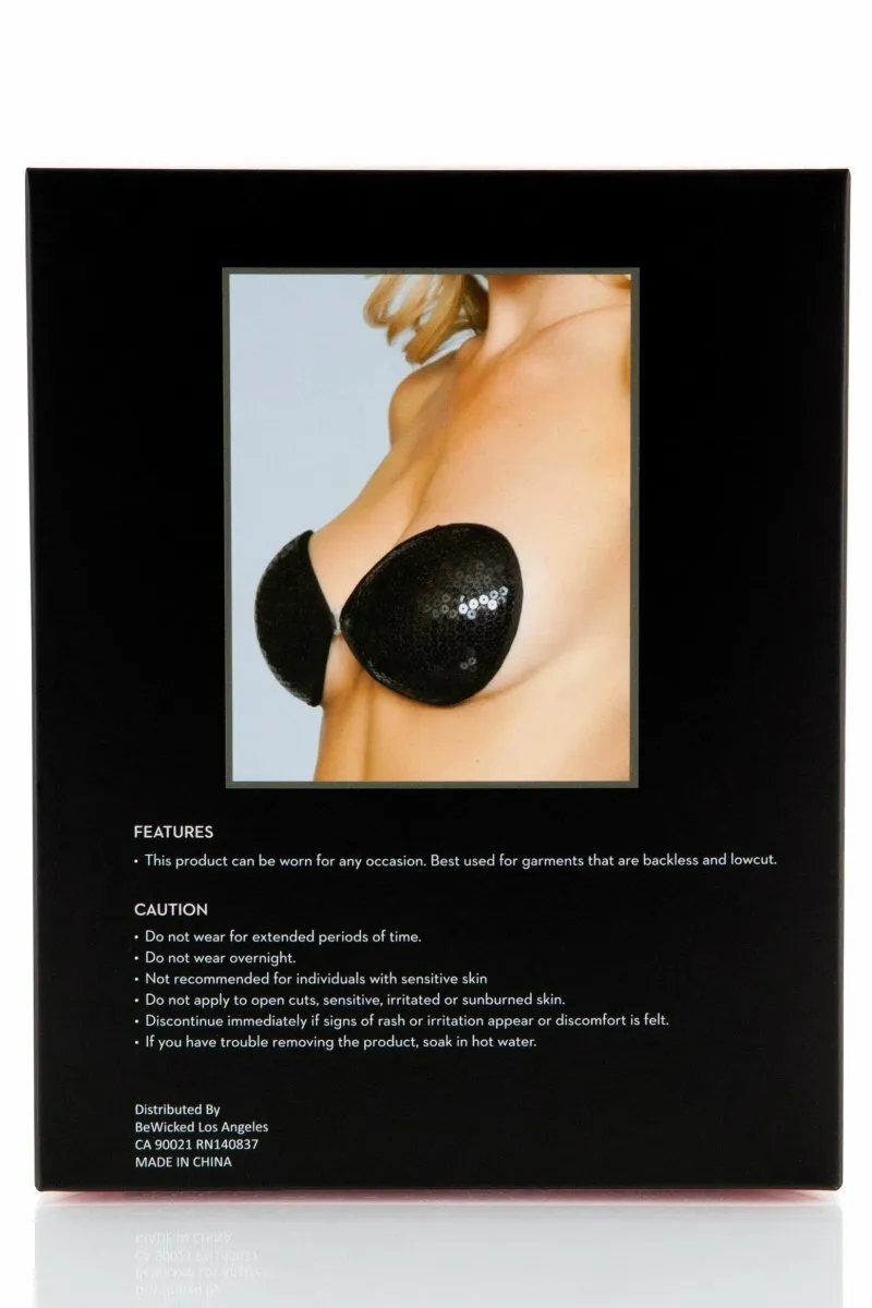 XB091 BK Sequin Adhesive Bra -